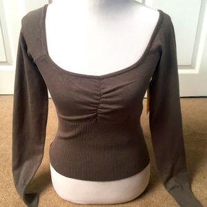 Great Derek Heart Gray Stretch Vintage  Knit Sweater